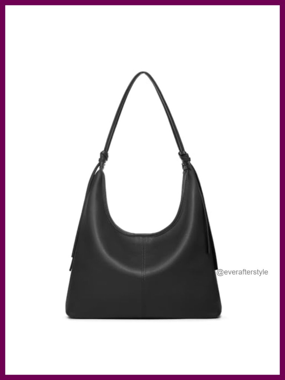 Vegan Leather Slouchy Hobo Bag Tassel Ribbon Shoulder Satchel Tote